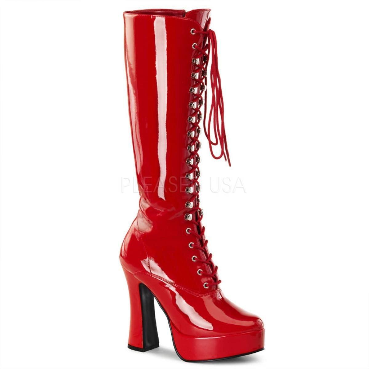 Lace Up Knee High Platform Boots Boots Crossdressing Closet 